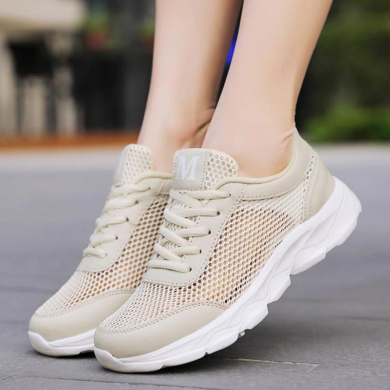 Home Gym Yoga Room Ideas - Été Respirant Sneakers Femmes Maille Femmes