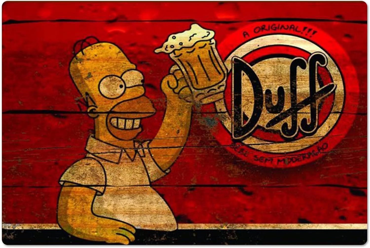 Home Gym Decor - Affiche métallique rétro Homer Duff Beer,