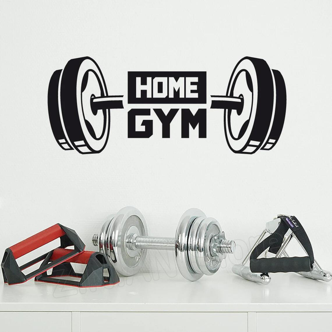 Home Gym In Garage - Fitness maison gymnase décor autocollant mural