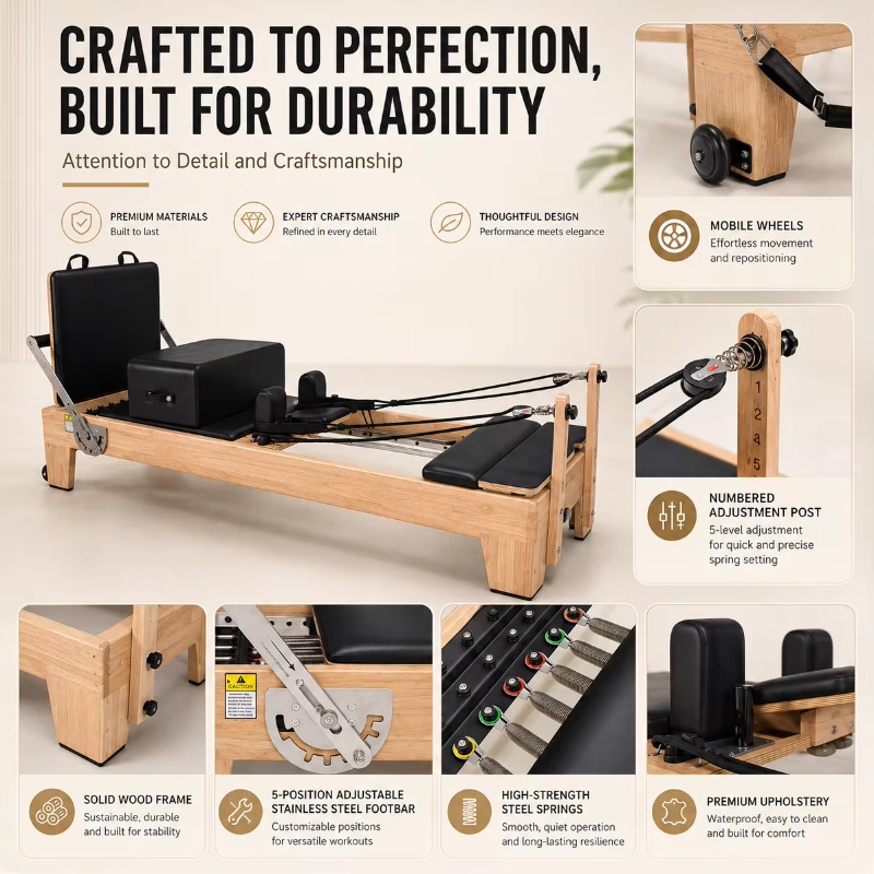 YTYIN Reformer Pilates en bois - Home Gym Leg Machine avis et prix