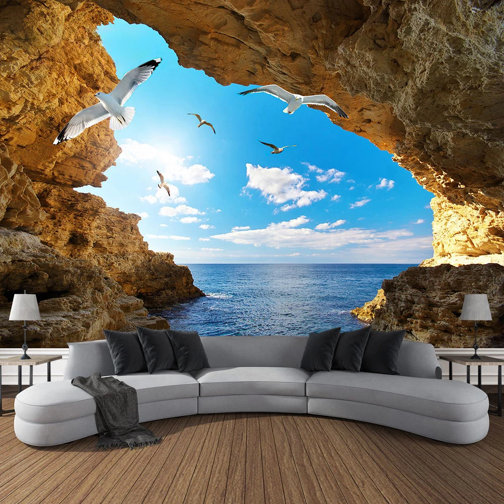 Tapisserie de paysage de grott - Home Gym Decor avis et prix